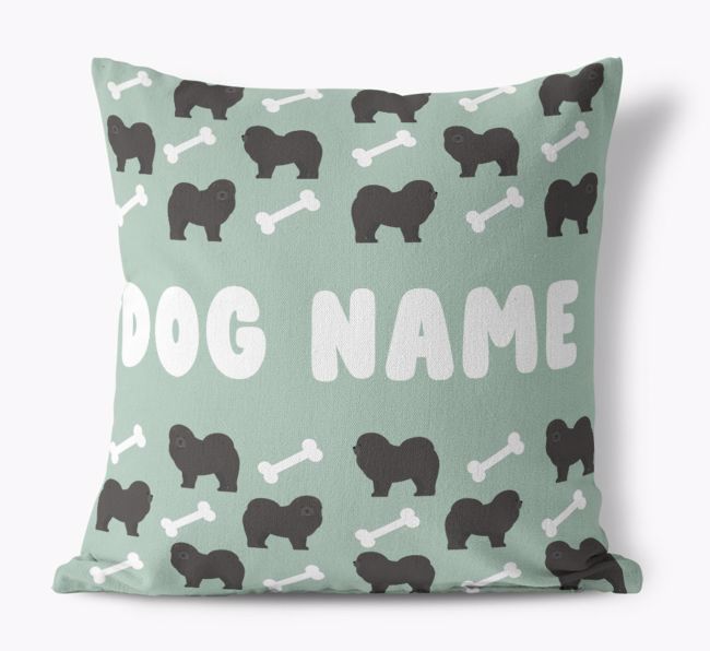 Bone Pattern: Personalized {breedFullName} Canvas Pillow